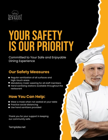 Free Restaurant Safety Flyer Template to Edit Online