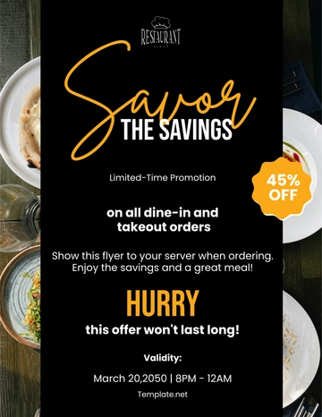 Free Restaurant Sales Flyer Template to Edit Online