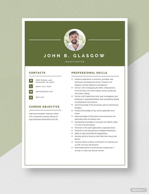 Investigator Resume