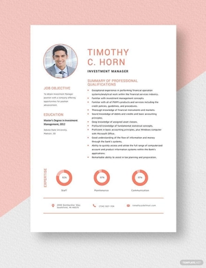 Investment Manager Resume