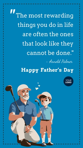 Free Father's Day Golf Quote Template to Edit Online