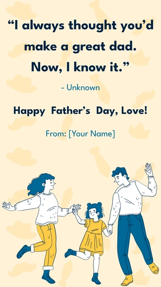 Free Father's Day Husband Quote Template to Edit Online