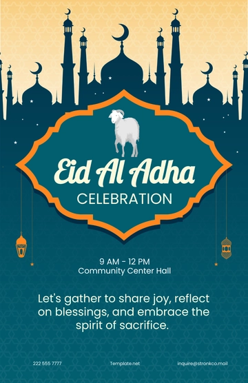 Free Eid Al Adha Poster Template to Edit Online