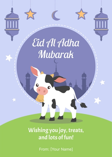 Free Eid Al Adha Cards for Kids Template to Edit Online