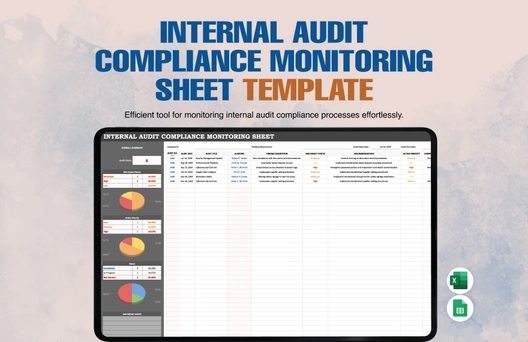 Internal Audit Compliance Monitoring Sheet Template