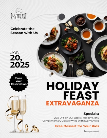 Free Restaurant Holiday Specials Flyer Template to Edit Online
