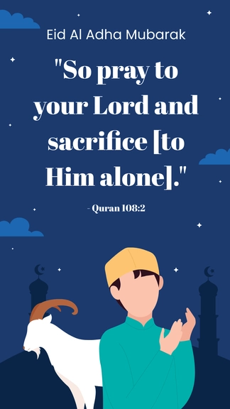 Free Sacrifice Eid Al Adha Quote Template to Edit Online