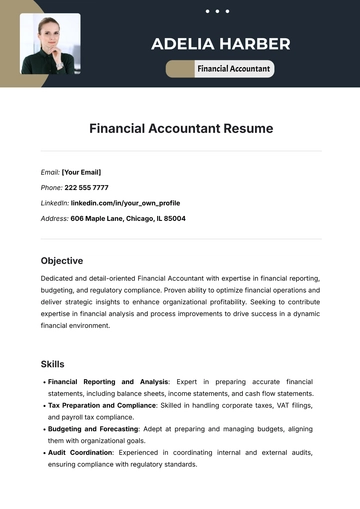 Free Financial Accountant Resume Template to Edit Online