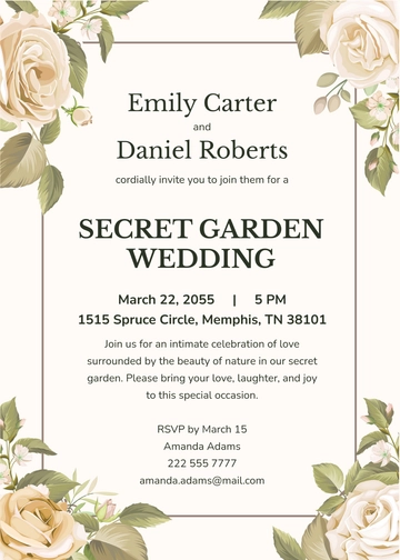 Free Secret Garden Wedding Invitation Template to Edit Online Free Secret Garden Wedding Invitation Template to Edit Online