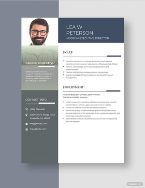 Museum Executive Director Resume