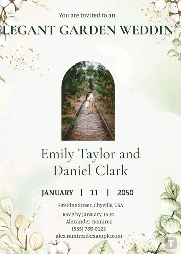 Free Elegant Garden Wedding Invitation Template to Edit Online Free Elegant Garden Wedding Invitation Template to Edit Online