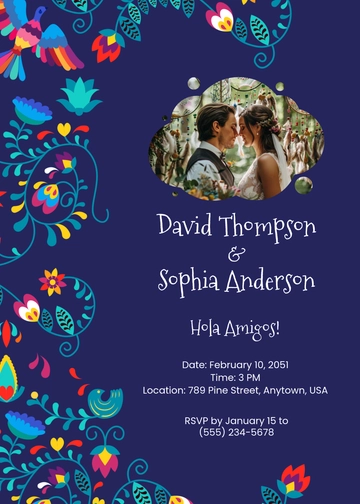 Free Fiesta Wedding Invitation Template to Edit Online