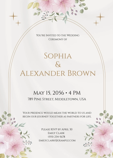 Free Wedding Ceremony Invitation Template to Edit Online