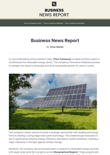 Free Business News Report Template to Edit Online