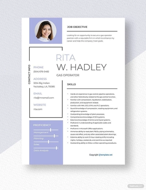 Gas Operator Resume