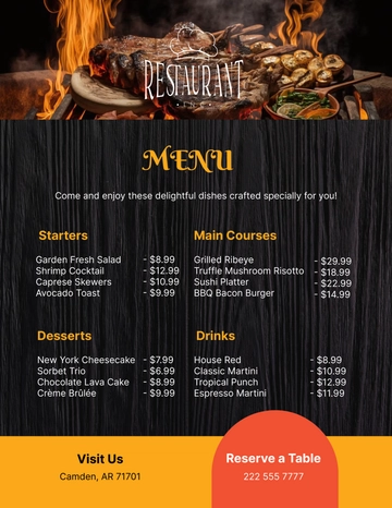 Free Restaurant Menu Flyer Template to Edit Online
