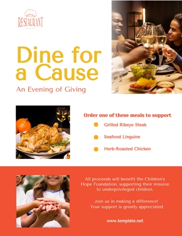Free Restaurant Fundraising Event Flyer Template to Edit Online | Template.net