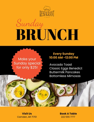 Free Restaurant Brunch Flyer Template to Edit Online