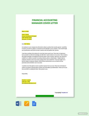 Financial Accounting Manager Cover Letter