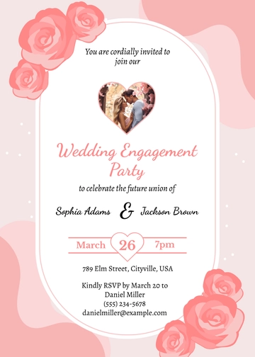 Free Wedding Engagement Invitation Template to Edit Online