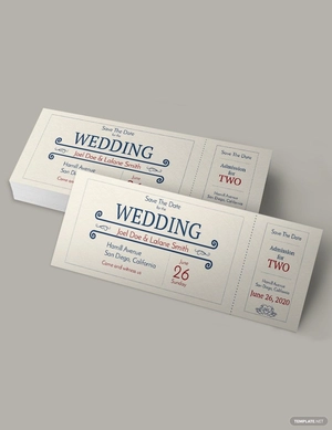 Wedding Admission Ticket Template