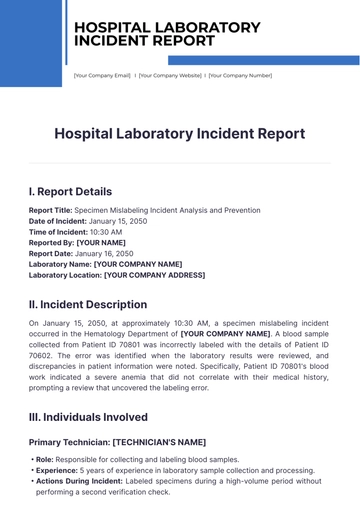 Free Hospital Laboratory Incident Report Template to Edit Online