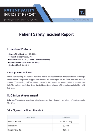 Free Patient Safety Incident Report Template to Edit Online
