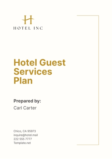 Free Hotel Guest Services Plan Template to Edit Online