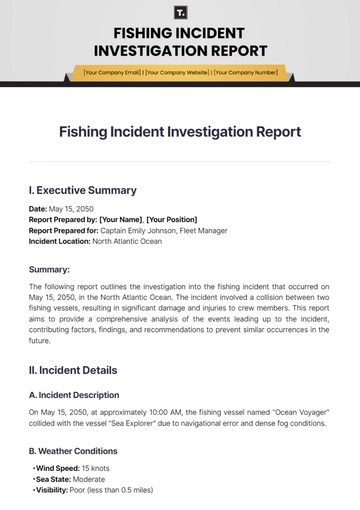 Free Fishing Incident Investigation Report Template to Edit Online