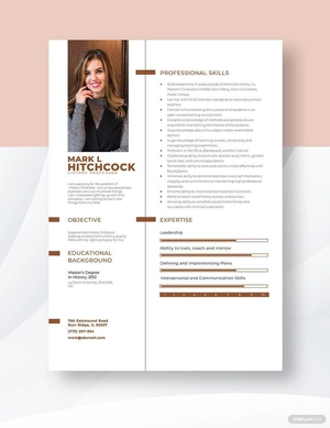 History Professor Resume