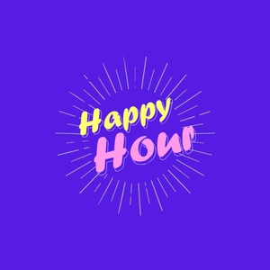 Free Happy Hour Typography Clipart to Edit Online
