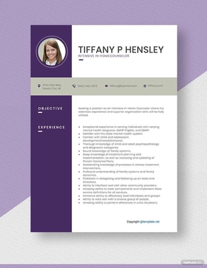 Intensive In-Home Counselor Resume