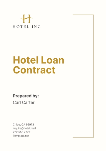 Free Hotel Loan Contract Template to Edit Online
