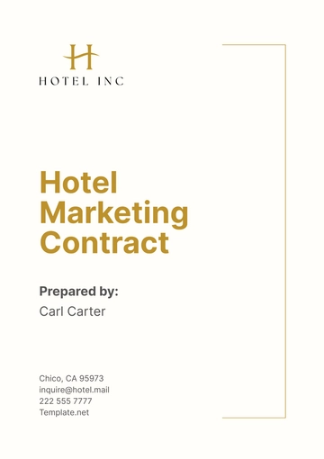 Free Hotel Marketing Contract Template to Edit Online