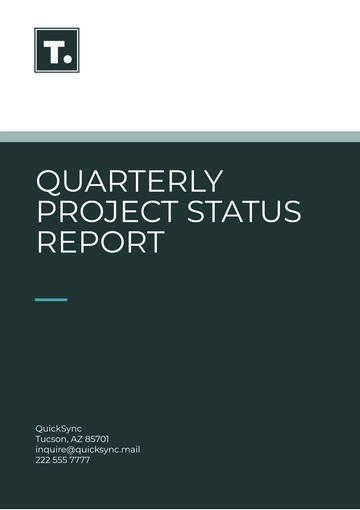 Free Quarterly Project Status Report Template to Edit Online