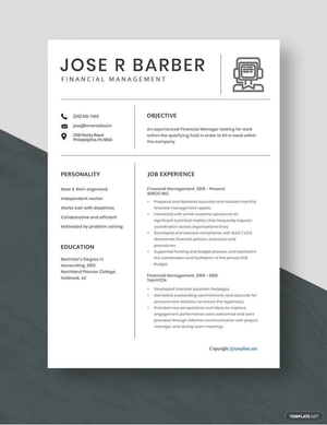 Financial Management Resume