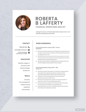 Financial Operations Analyst Template