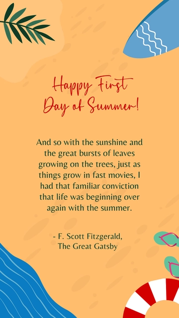 Free First Day of Summer Quote Template to Edit Online