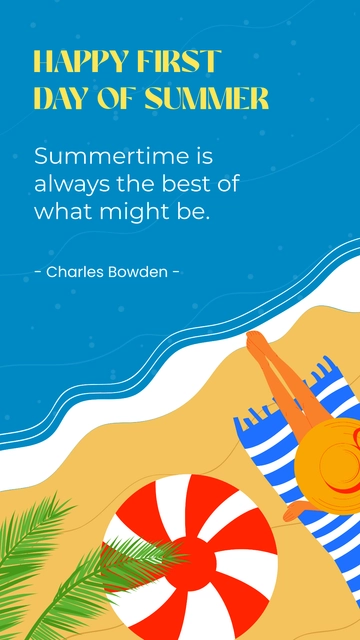 Free First Day of Summer Inspirational Quote Template to Edit Online