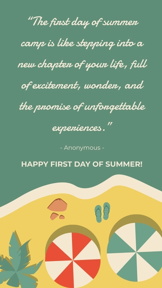 Free First Day of Summer Camp Quote Template to Edit Online