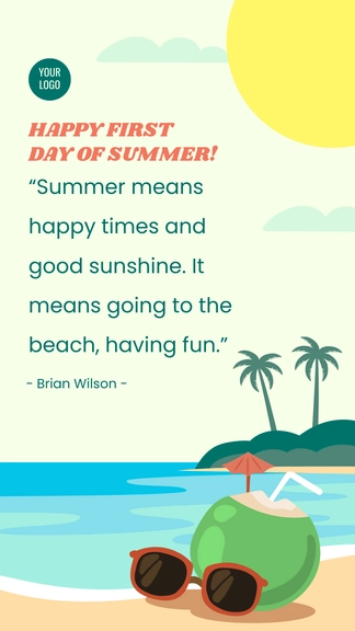 Free Happy First Day of Summer Quote Template to Edit Online