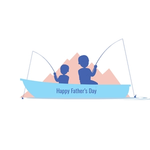 Free Father's Day Fishing Clipart Template to Edit Online