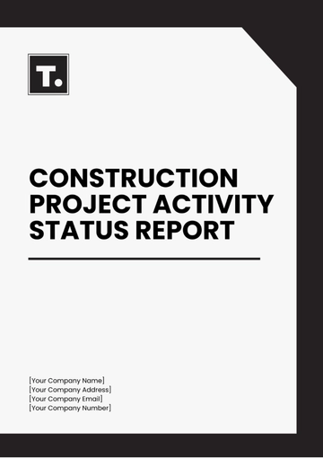 Free Construction Project Activity Status Report Template to Edit Online