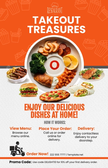 Free Restaurant Takeout Poster Template to Edit Online