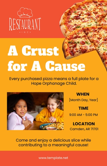 Free Restaurant Fundraiser Poster Template to Edit Online