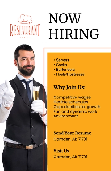 Free Restaurant Employee Poster Template to Edit Online