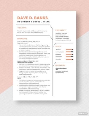 Document Control Clerk Resume