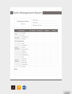 Sales Management Report Template