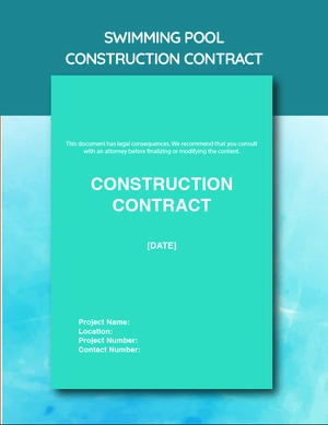 Swimming Pool Construction Contract Template