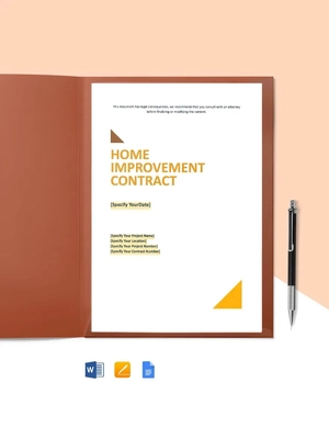 Home Improvement Contract Template Home Improvement Contract Template